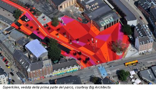 Superkilen, veduta della prima parte del parco, courtesy Big Architects