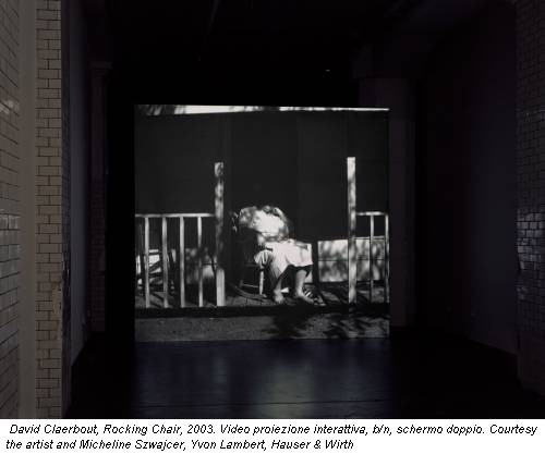 David Claerbout, Rocking Chair, 2003. Video proiezione interattiva, b/n, schermo doppio. Courtesy the artist and Micheline Szwajcer, Yvon Lambert, Hauser & Wirth
