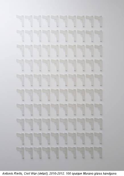 Antonio Riello, Civil War (detail), 2010-2012. 100 opaque Murano glass handguns