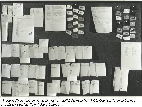 Progetto di coordinamento per la mostra ''Vitalità del negativo'', 1970. Courtesy Archivio Sartogo Architetti Associati. Foto di Piero Sartogo