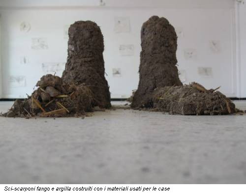 Sci-scarponi fango e argilla costruiti con i materiali usati per le case