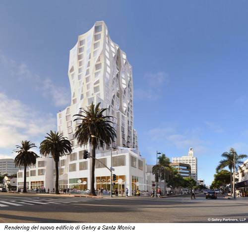 Rendering del nuovo edificio di Gehry a Santa Monica