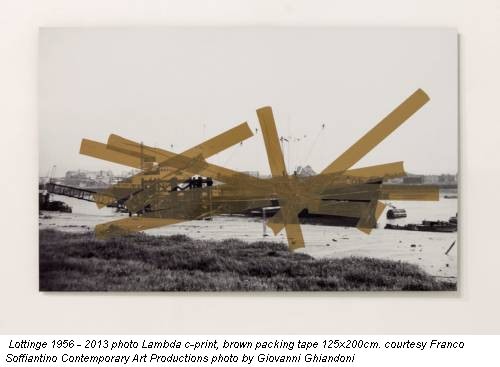 Lottinge 1956 - 2013 photo Lambda c-print, brown packing tape 125x200cm. courtesy Franco Soffiantino Contemporary Art Productions photo by Giovanni Ghiandoni