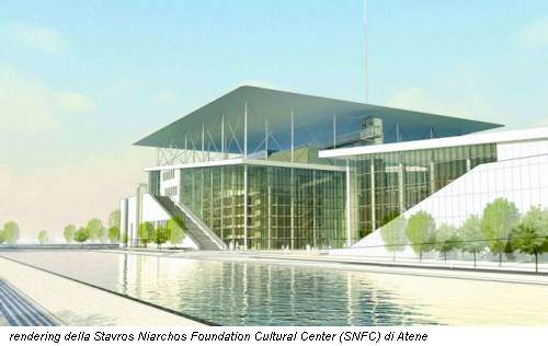 rendering della Stavros Niarchos Foundation Cultural Center (SNFC) di Atene