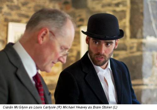 Ciarán McGlynn as Louis Carlysle (R) Michael Heavey as Bram Stoker (L)
