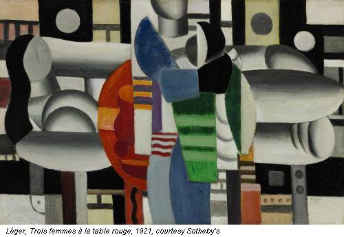 L&eacute;ger, Trois femmes à la table rouge, 1921, courtesy Sotheby's