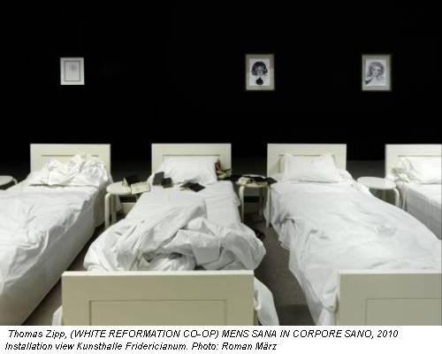  Thomas Zipp, (WHITE REFORMATION CO-OP) MENS SANA IN CORPORE SANO, 2010 Installation view Kunsthalle Fridericianum. Photo: Roman März