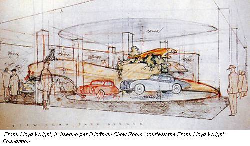 Frank Lloyd Wright, il disegno per l'Hoffman Show Room. courtesy the Frank Lloyd Wright Foundation