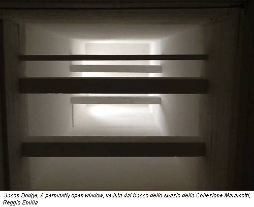 Jason Dodge, A permantly open window, veduta dal basso dello spazio della Collezione Maramotti, Reggio Emilia