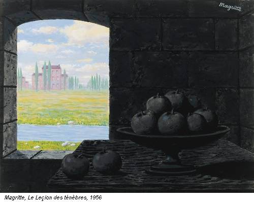 Magritte, Le Leçion des t&eacute;nèbres, 1956