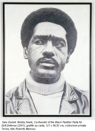 Sam Durant. Bobby Seale, Co-founder of the Black Panther Party for Self-Defense (2001), grafite su carta, 127 x 96,52 cm, collezione privata Torino, foto Roberto Marossi