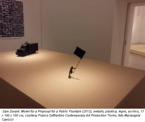 Sam Durant. Model for a Proposal for a Public Fountain (2013), metallo, plastica, legno, acrilico, 17 x 180 x 100 cm, courtesy Franco Soffiantino Contemporary Art Production Torino, foto Mariangela Capozzi