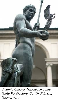 A. Canova, Napoleone come Marte Pacificatore, Cortile di Brera, Milano, part.