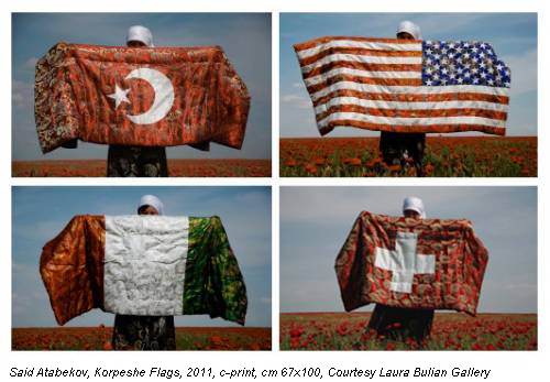 Said Atabekov, Korpeshe Flags, 2011, c-print, cm 67x100, Courtesy Laura Bulian Gallery