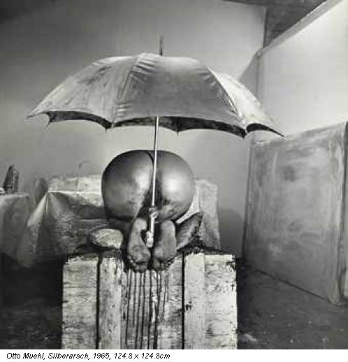 Otto Muehl, Silberarsch, 1965, 124.8 x 124.8cm