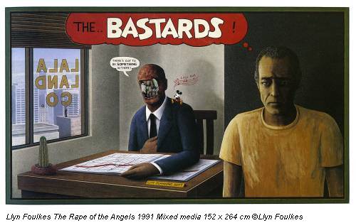 Llyn Foulkes The Rape of the Angels 1991 Mixed media 152 x 264 cm ©Llyn Foulkes