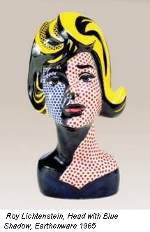 Roy Lichtenstein, Head with Blue Shadow, Earthenware 1965