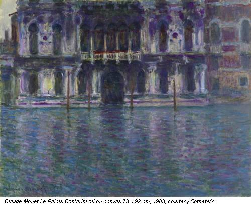 Claude Monet Le Palais Contarini oil on canvas 73 x 92 cm, 1908, courtesy Sotheby's