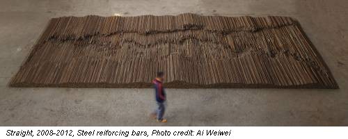 Straight, 2008-2012, Steel reiforcing bars, Photo credit: Ai Weiwei