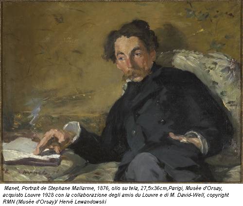 Manet, Portrait de Stephane Mallarme, 1876, olio su tela, 27,5x36cm,Parigi, Musée d'Orsay, acquisto Louvre 1928 con la collaborazione degli amis du Louvre e di M. David-Well, copyright RMN (Musée d'Orsay)/ Hervé Lewandowski
