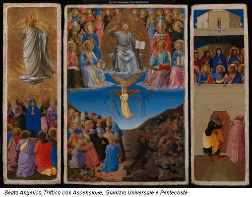 Beato Angelico,Trittico con Ascensione, Giudizio Universale e Pentecoste