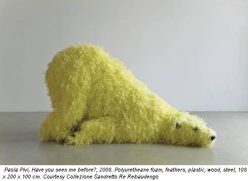 Paola Pivi, Have you seen me before?, 2008. Polyuretheane foam, feathers, plastic, wood, steel, 108 x 200 x 100 cm. Courtesy Collezione Sandretto Re Rebaudengo