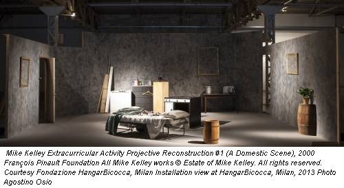 Mike Kelley Extracurricular Activity Projective Reconstruction #1 (A Domestic Scene), 2000 François Pinault Foundation All Mike Kelley works &copy; Estate of Mike Kelley. All rights reserved. Courtesy Fondazione HangarBicocca, Milan Installation view at HangarBicocca, Milan, 2013 Photo Agostino Osio