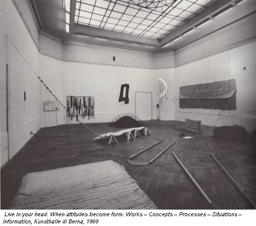 Live in your head. When attitudes become form. Works – Concepts – Processes – Situations – Information, Kunsthalle di Berna, 1969