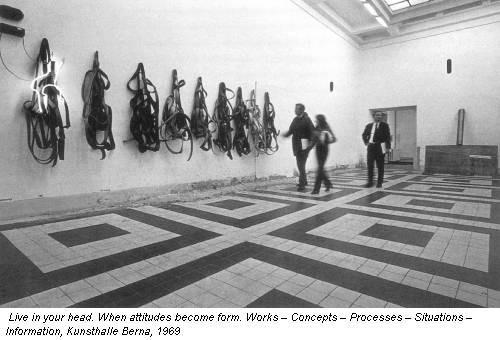 Live in your head. When attitudes become form. Works – Concepts – Processes – Situations – Information, Kunsthalle Berna, 1969