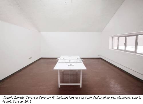 Virginia Zanetti, Curare il Curatore IV, installazione di una parte dell'archivio web stampato, sala 1, riss(e), Varese, 2013