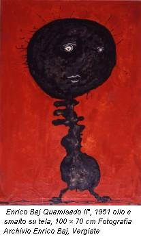 Enrico Baj Quamisado II°, 1951 olio e smalto su tela, 100 × 70 cm Fotografia Archivio Enrico Baj, Vergiate