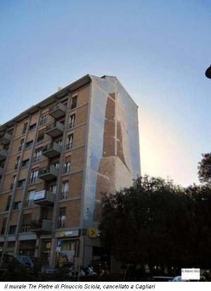 il murale Tre Pietre di Pinuccio Sciola, cancellato a Cagliari
