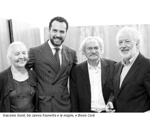 Giacomo Guidi, tra Jannis Kounellis e la moglie, e Bruno Corà