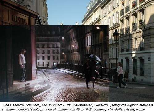 Gea Casolaro, Still here_The dreamers - Rue Malebranche, 2009-2012, fotografia digitale stampata su alluminio/digital photo print on aluminium, cm 46,5x70x2, courtesy The Gallery Apart, Rome