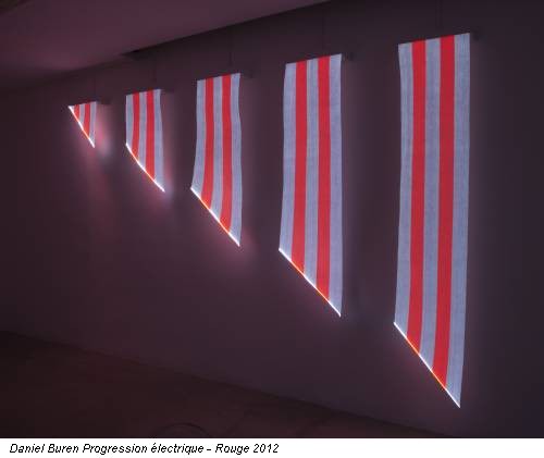 Daniel Buren Progression électrique - Rouge 2012