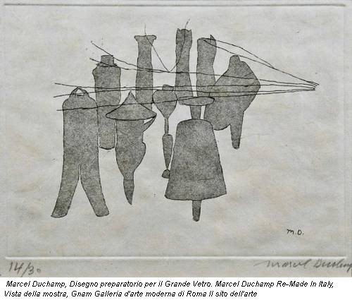  Marcel Duchamp, Disegno preparatorio per il Grande Vetro. Marcel Duchamp Re-Made In Italy, Vista della mostra, Gnam Galleria d'arte moderna di Roma Il sito dell'arte