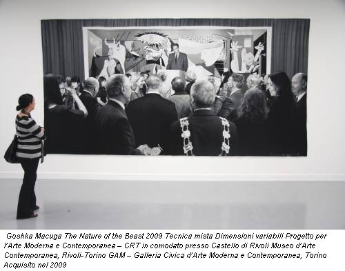Goshka Macuga The Nature of the Beast 2009 Tecnica mista Dimensioni variabili Progetto per l’Arte Moderna e Contemporanea – CRT in comodato presso Castello di Rivoli Museo d’Arte Contemporanea, Rivoli-Torino GAM – Galleria Civica d’Arte Moderna e Contemporanea, Torino Acquisito nel 2009