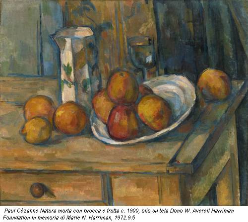 Paul Cézanne Natura morta con brocca e frutta c. 1900, olio su tela Dono W. Averell Harriman Foundation in memoria di Marie N. Harriman, 1972.9.5