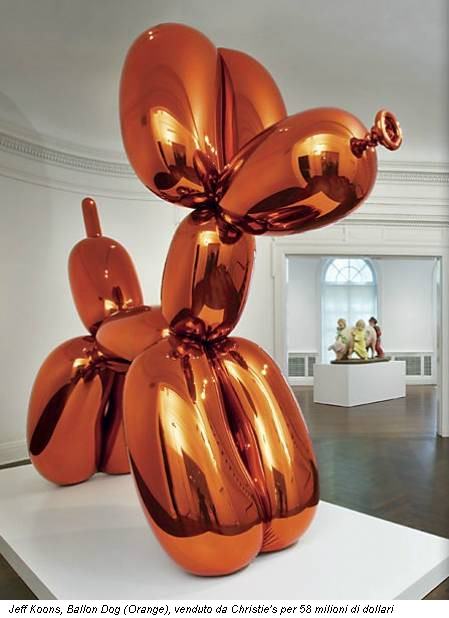 Jeff Koons, Ballon Dog (Orange), venduto da Christie's per 58 milioni di dollari
