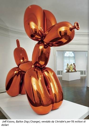 Jeff Koons, Ballon Dog (Orange), venduto da Christie's per 58 milioni di dollari