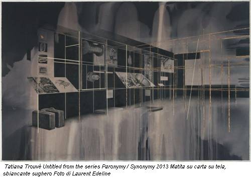 Tatiana Trouvé Untitled from the series Paronymy / Synonymy 2013 Matita su carta su tela, sbiancante sughero Foto di Laurent Edeline