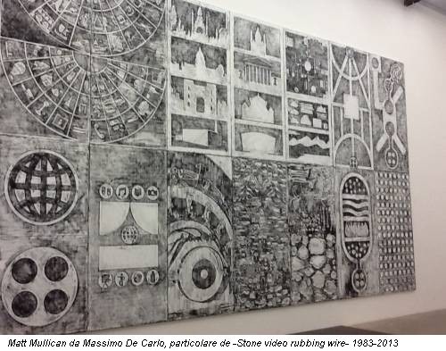 Matt Mullican da Massimo De Carlo, particolare de -Stone video rubbing wire- 1983-2013