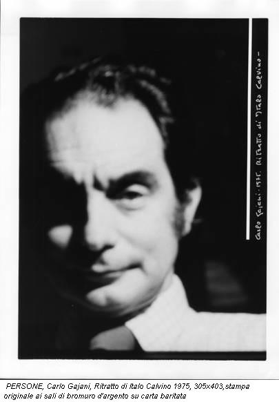 PERSONE, Carlo Gajani, Ritratto di Italo Calvino 1975, 305x403,stampa originale ai sali di bromuro d'argento su carta baritata