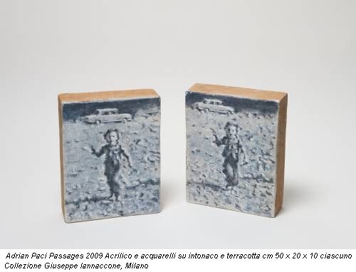 Adrian Paci Passages 2009 Acrilico e acquarelli su intonaco e terracotta cm 50 x 20 x 10 ciascuno Collezione Giuseppe Iannaccone, Milano