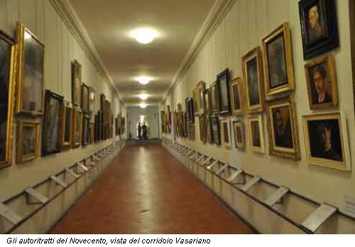 Gli autoritratti del Novecento, vista del corridoio Vasariano