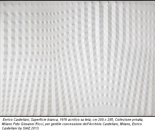 Enrico Castellani, Superficie bianca, 1976 acrilico su tela, cm 208 x 285, Collezione privata, Milano Foto Giovanni Ricci, per gentile concessione dell’Archivio Castellani, Milano, Enrico Castellani by SIAE 2013