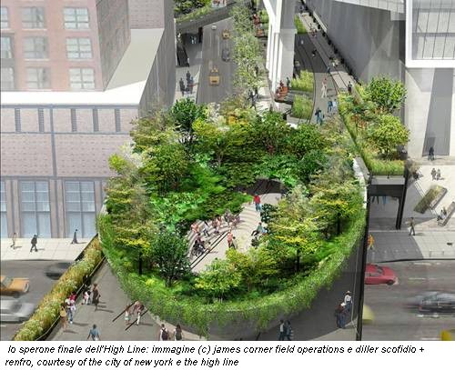 lo sperone finale dell'High Line: immagine (c) james corner field operations e diller scofidio + renfro, courtesy of the city of new york e the high line