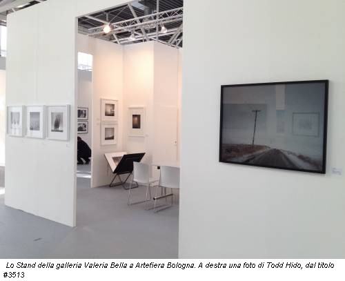 Lo Stand della galleria Valeria Bella a Artefiera Bologna. A destra una foto di Todd Hido, dal titolo #3513