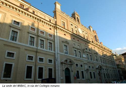 La sede del MIBAC, in via del Collegio romano