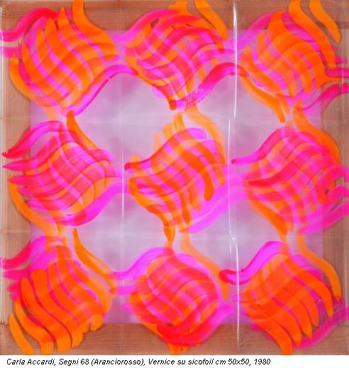 Carla Accardi, Segni 68 (Aranciorosso), Vernice su sicofoil cm 50x50, 1980